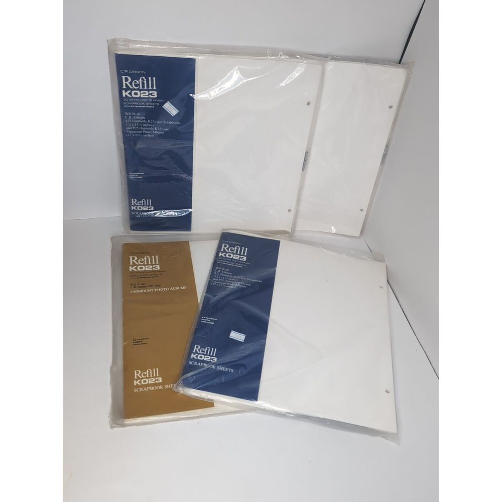C.R. Gibson Refill K023 White Matte Finish 4 Total Packs - 114 Total Pages READ